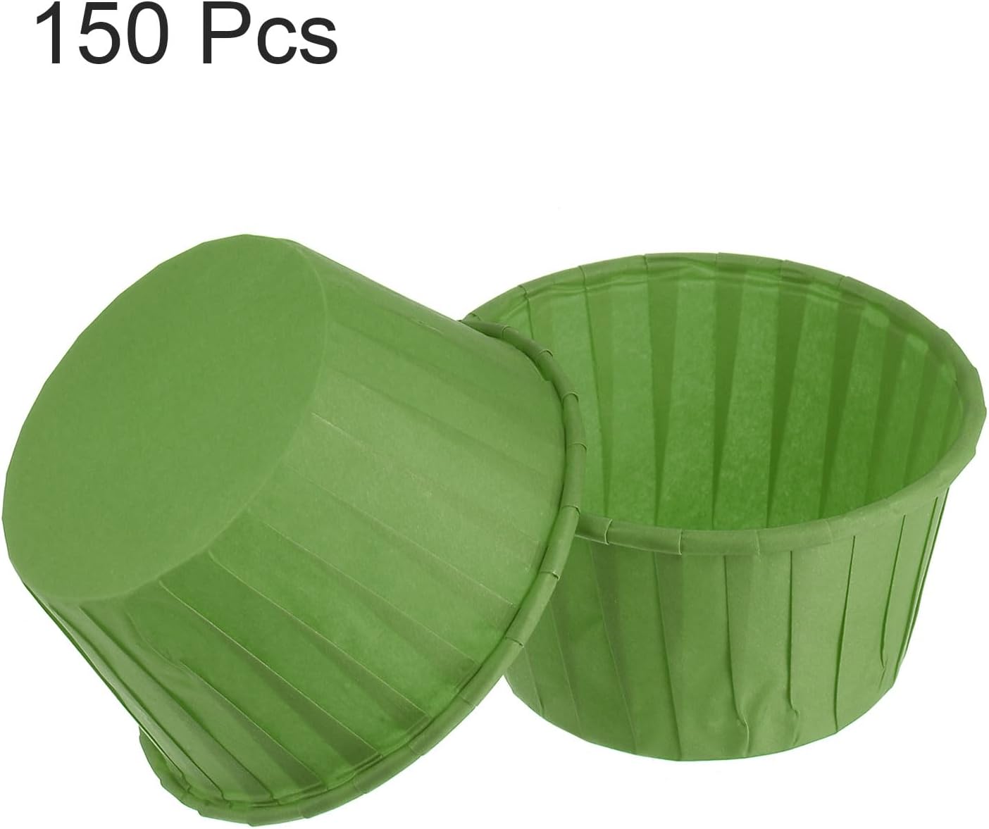 HARFINGTON 150Pcs Cupcake Baking Cups 3.5oz Standard Size Paper Cupcake Liners Greaseproof Wrappers Disposable for Wedding Birthdays Christmas Dessert, Green