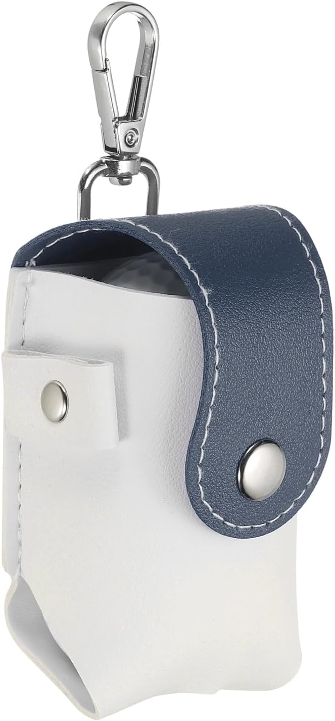 uxcell Golf Ball Bag, Portable PU Leather Golf Ball Pouch with Belt Clip Storage Bag with Tee Holder for Men and Women