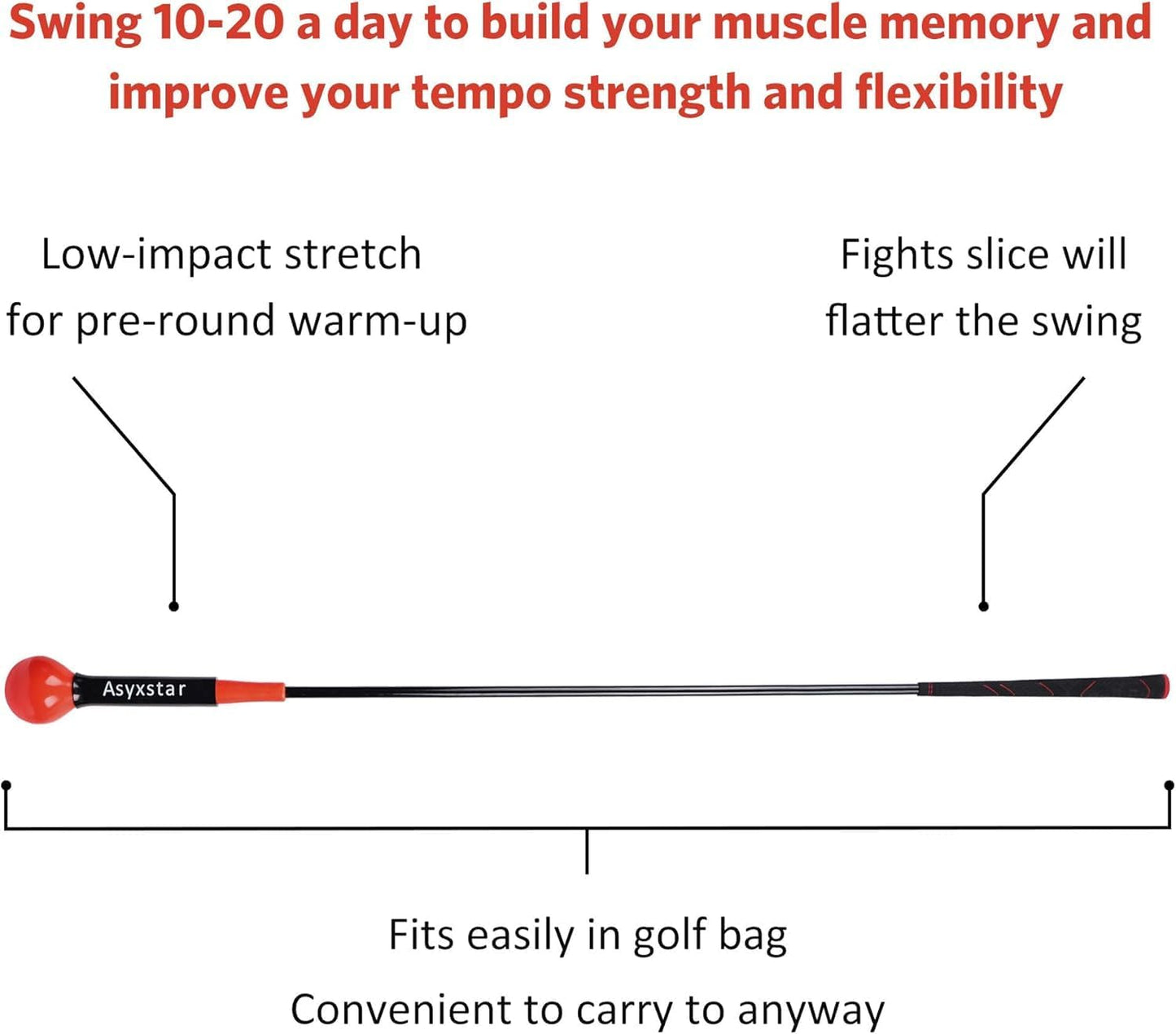 Golf Swing Trainer Aid - Power Flex Golf Swing Training aid for Strength and Tempo Golf Swing Speed Trainer Golf Training aid Golf Warm up Stick