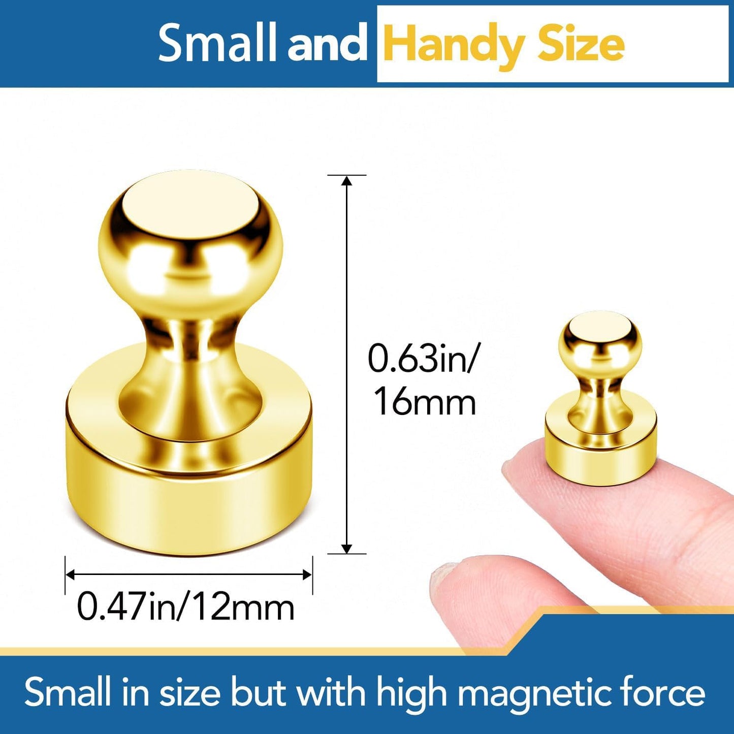 LOVIMAG Fridge Magnets 18Pcs Refrigerator Whiteboard Small Strong Magnet Classroom Kitchen Accessories Decorative Locker Set Decor Must Haves Office Calendar Refrigerador Magnetic Cute Crafts Gold