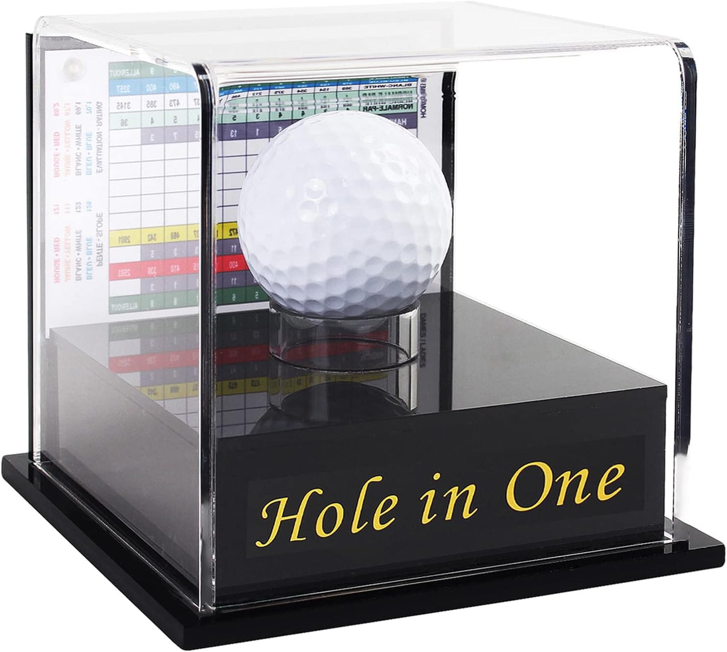 Golf Ball Display Case for Hole in One Ball with Scorecard Display, Golf Gifts, Accessories for Men and Women (Content: Hole in One)