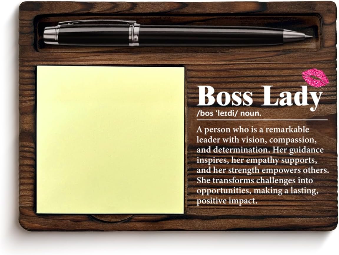 Gifts for Boss Lady Female Boss's Day Retirement Farewell Birthday, Boss Lady Definition Sticky Note Holder Office Cubicle Decor