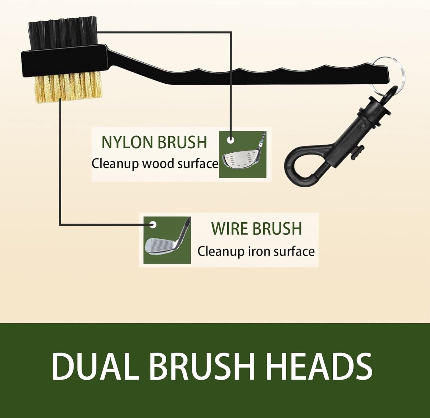 GOLDEAL 5 Pack Golf Club Brush and Club Groove Cleaner Set, Golf Club Brush, Golfing Equipment, Accessories for Golf Clubs, Balls, Clothing, Shoes, Golf Aids, Easily Attaches to Golf Bag