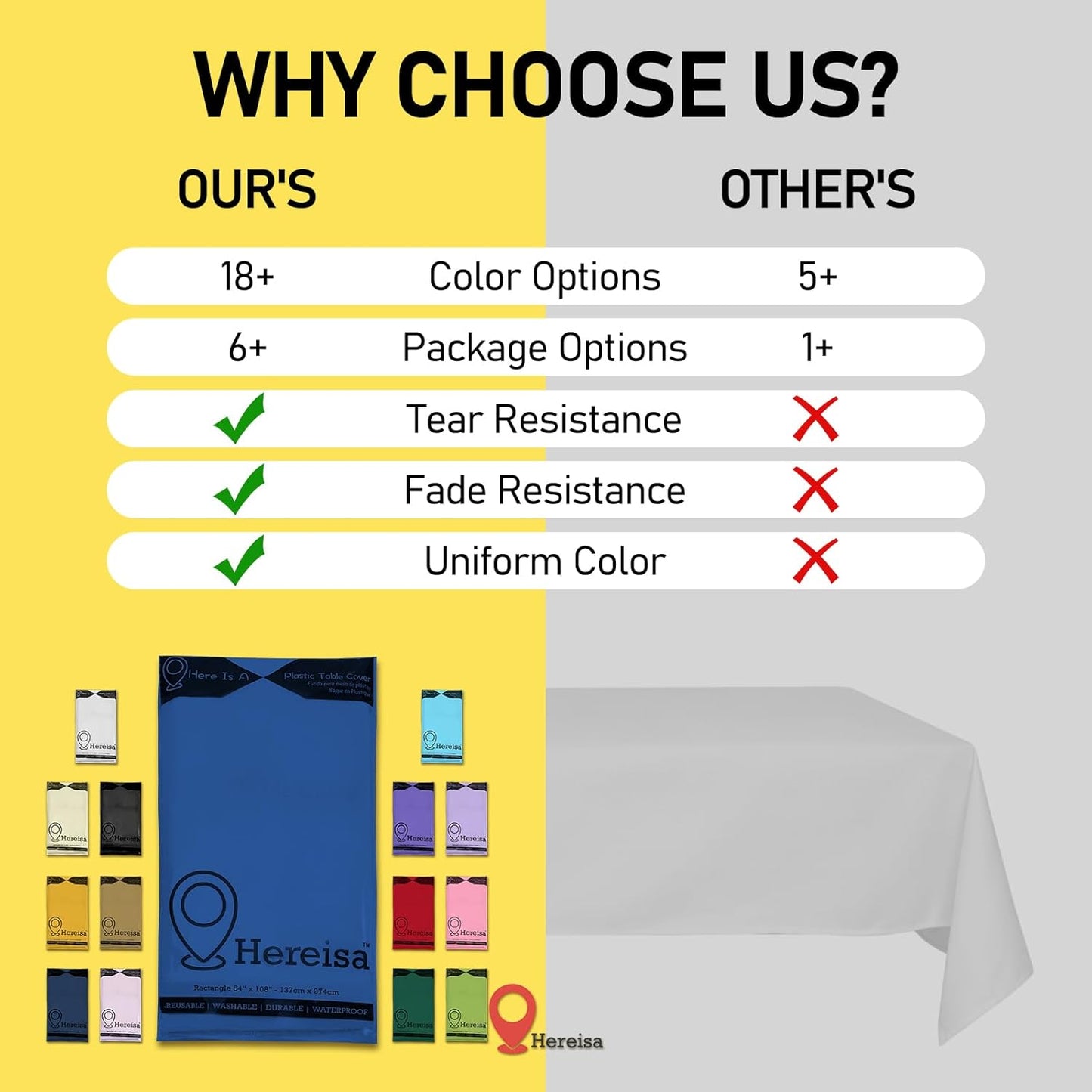 Plastic Royal Blue Tablecloths 3 Pack Disposable Table Covers 54" x 108" Dark Blue Table Cloths PEVA Party Tablecovers for Parties Picnic Birthday Wedding Banquet