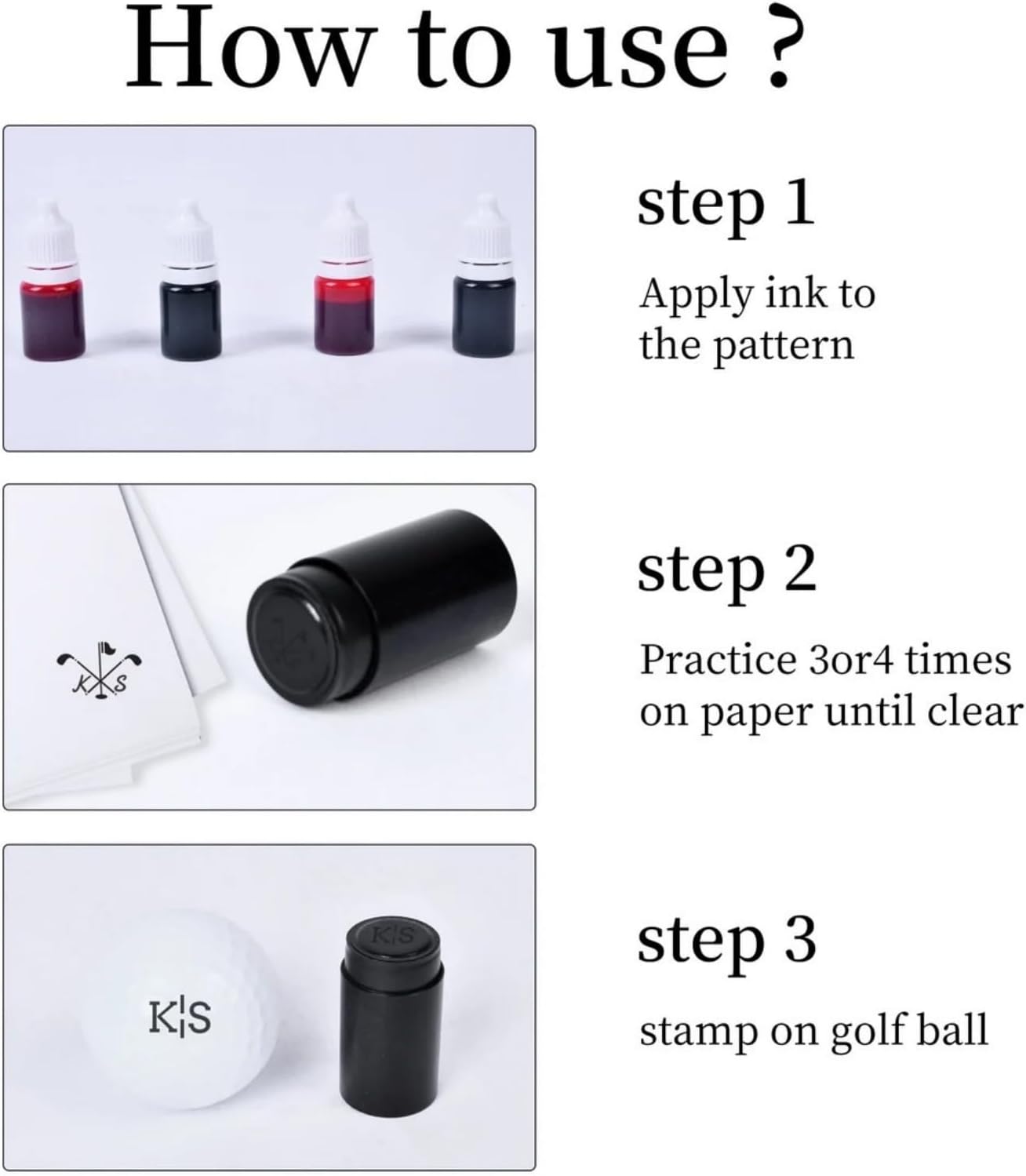 Custom Golf Ball Stamp - Personalized Self-Inking Golf Ball Stamper & Monogram Ball Marker for Golfers,Dads, Husbands, and Boyfriends