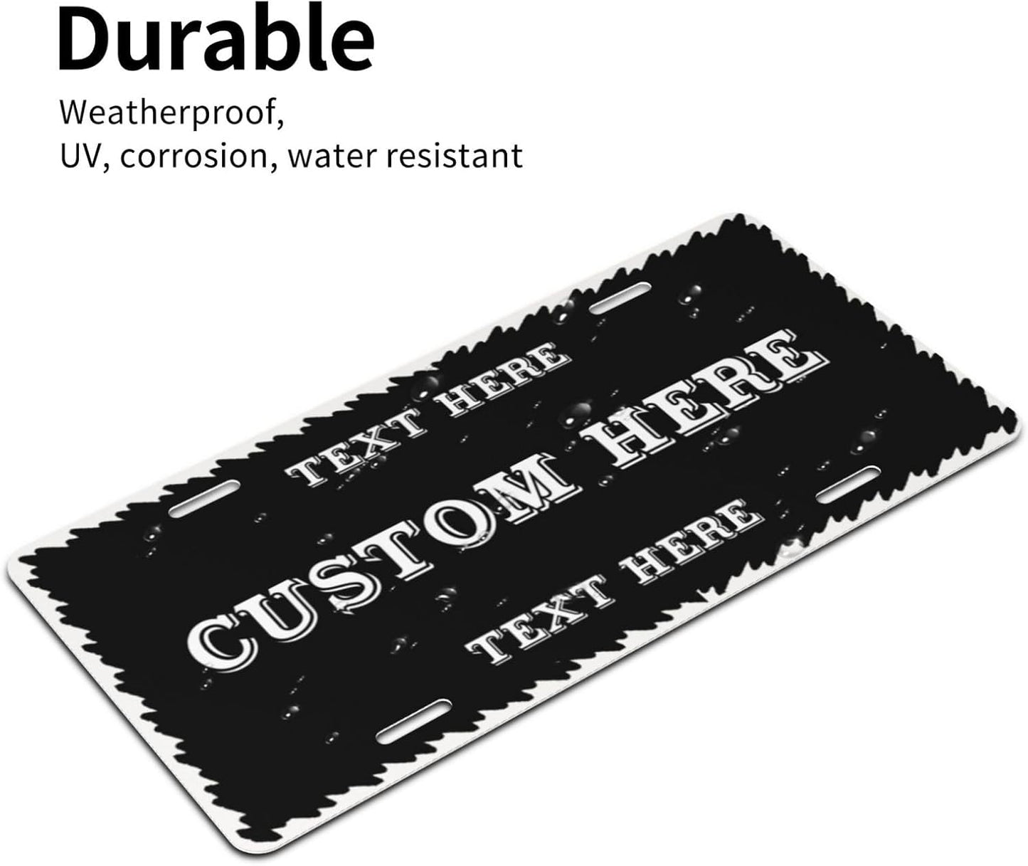 Custom Personalized Text Image Photo Design Customized Tag Aluminum License Plates for Front of Car 6x12 Inch-30