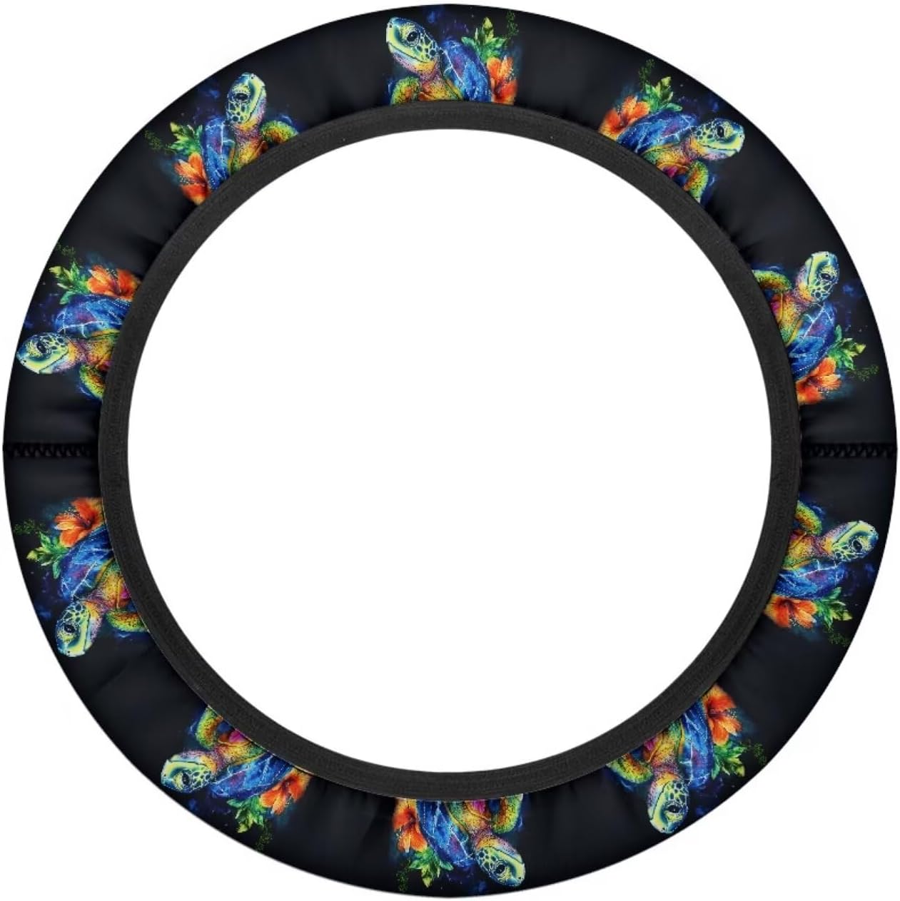 Turtle Golf Cart Steering Wheel Cover Flower 13-14 Inch Golf Cart Steering Wheel Covers Anti-Slip Sun Shade Club Car Accessories Decor Easy to Install and Clean