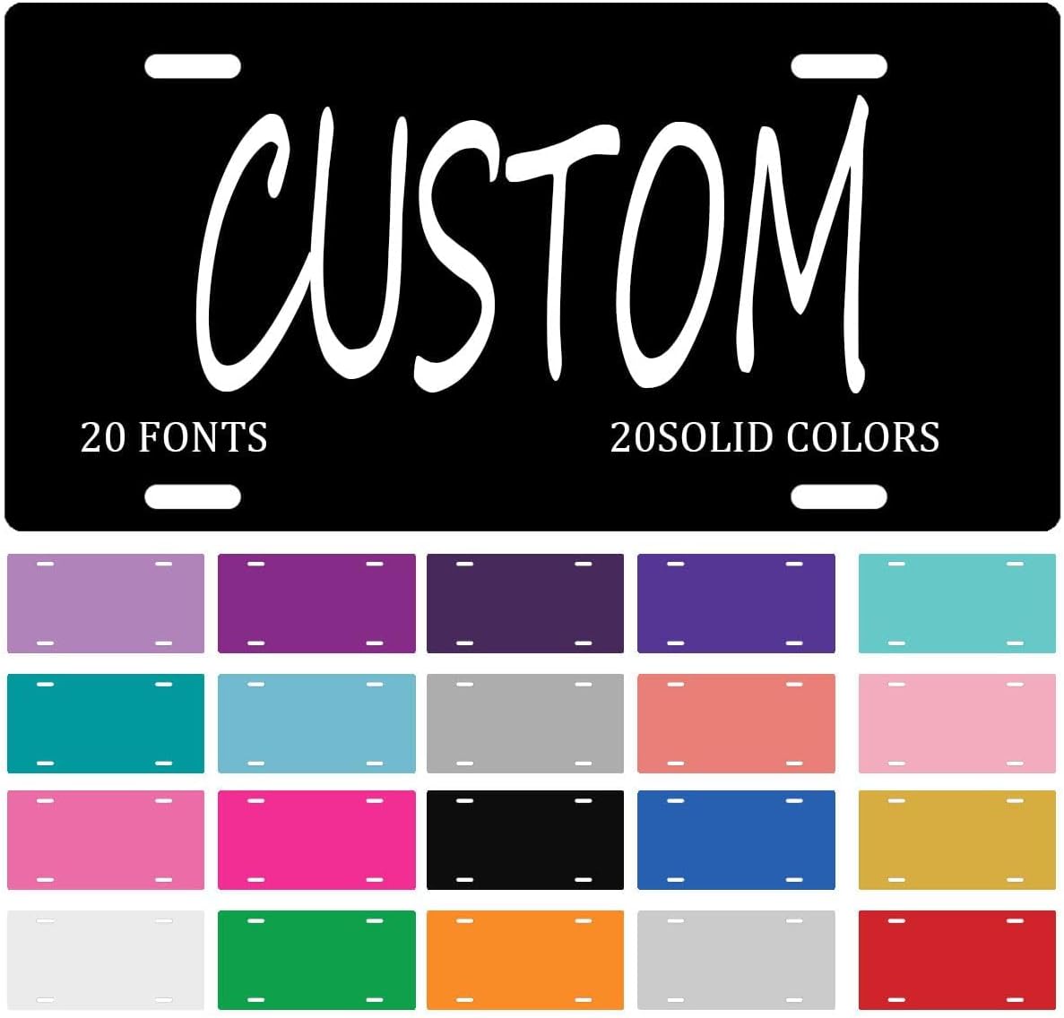 Custom License Plate for Front of Car, 6x12 Inch Personalized Aluminum License Plate with Logo Text Photo,Customize Tags and Vanity Plates for Truck Car Door Auto Accessories