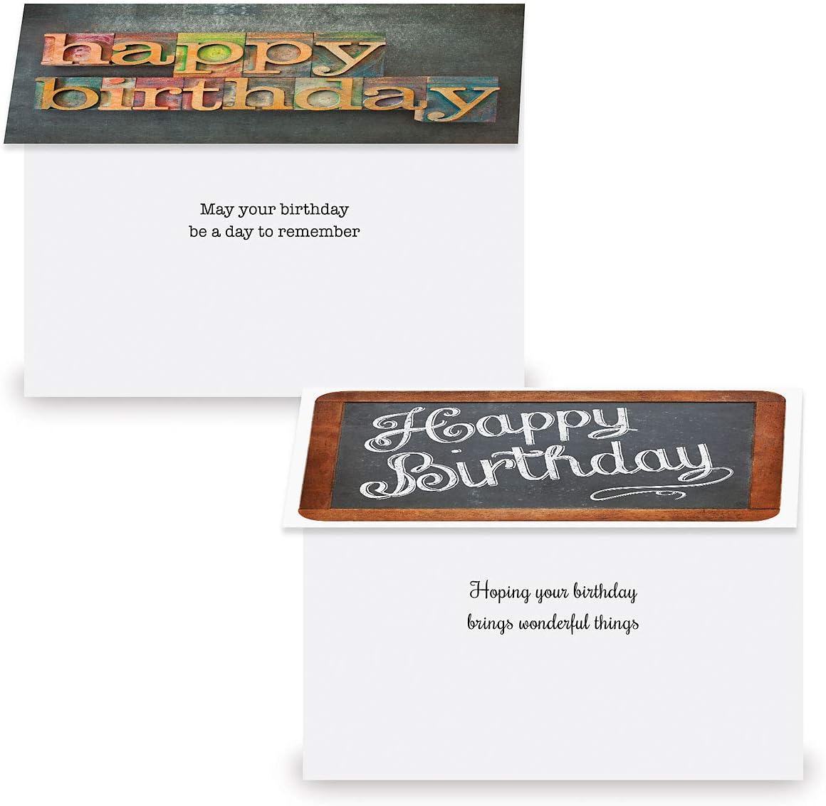 Current Playful Type Birthday Greeting Cards Value Pack - Set of 20, 10 Unique Designs, Large 5 x 7 Inch Cards, Sentiments Inside, Envelopes Included