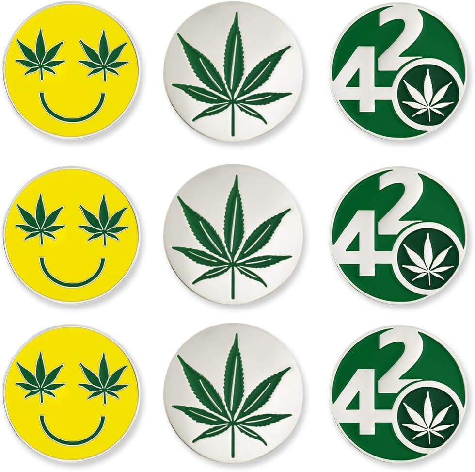 PinMart’s Mix Bundle Pack of 9 Golf Ball Markers - Golf Accessories for Men and Women – United States Eagle and American Flag Magnetic Ball Markers Set of 9