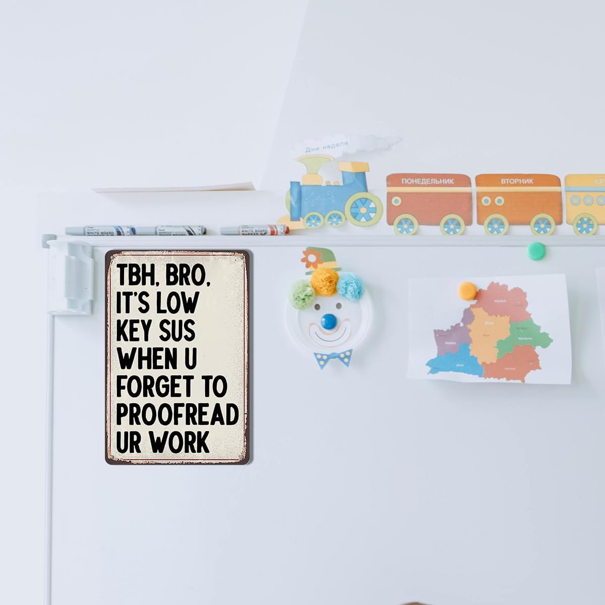 English Teacher Gifts - Funny Classroom Wall Hanging Tin Sign Decor, Ideal Gifts for English Teachers, High School & Middle School Classroom Wall Art, 8x12 Inch