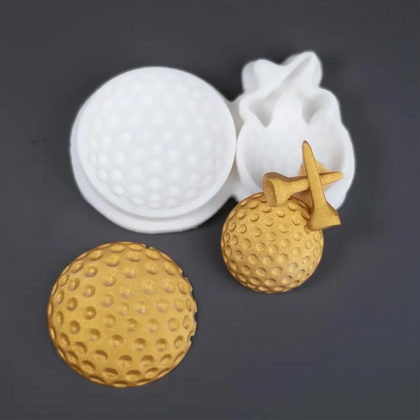 1pcs Golf Fondant Mold, Silicone, 3D, Cake Decoration, Cupcake Toppers, Mousse, Flower Paste, Biscuits, Modeling Clay, Plaster Pendants