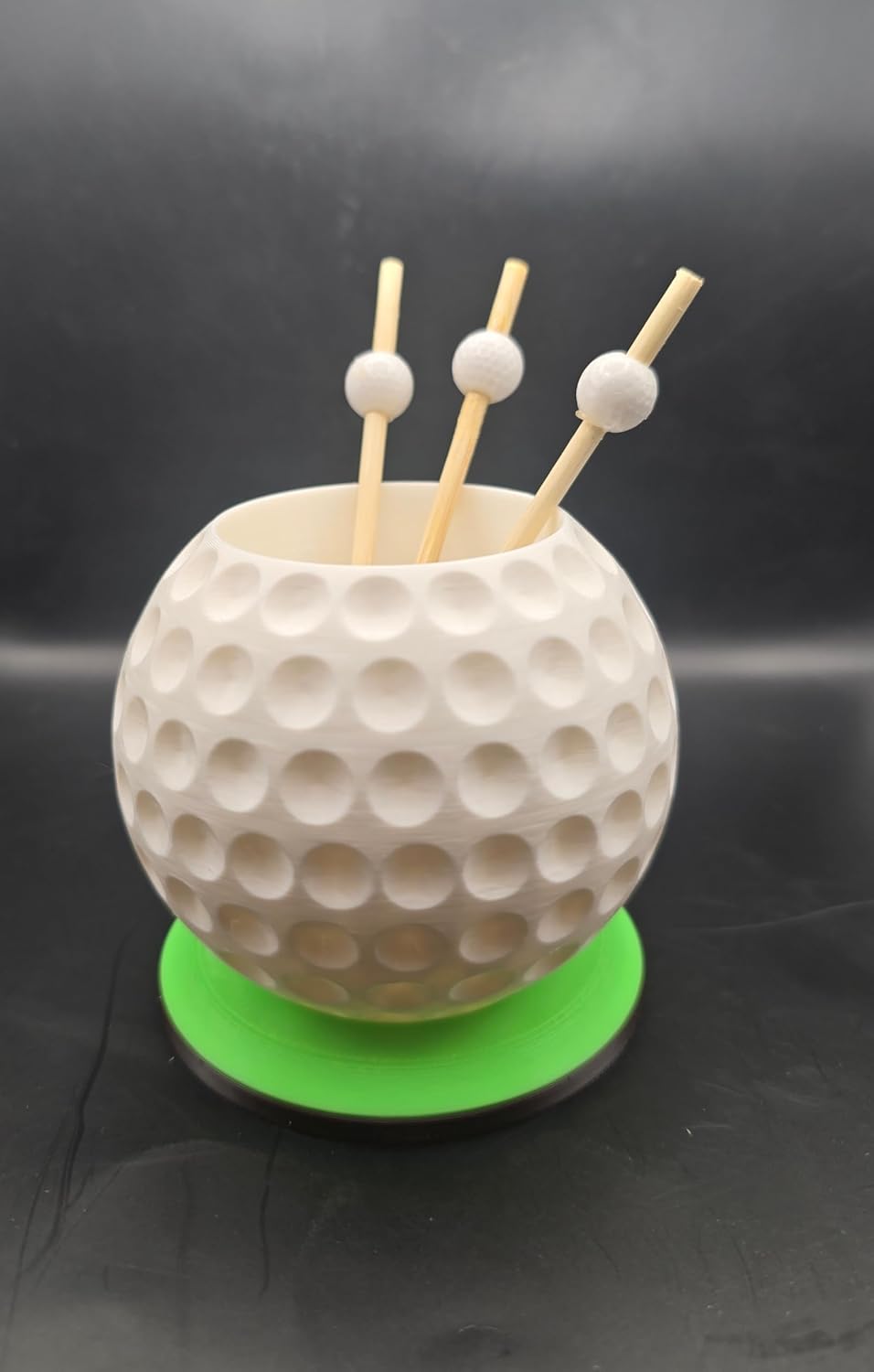 Golf Ball Toothpick Holder, Perfect for dad, the bar or scramble decorations. (Large)