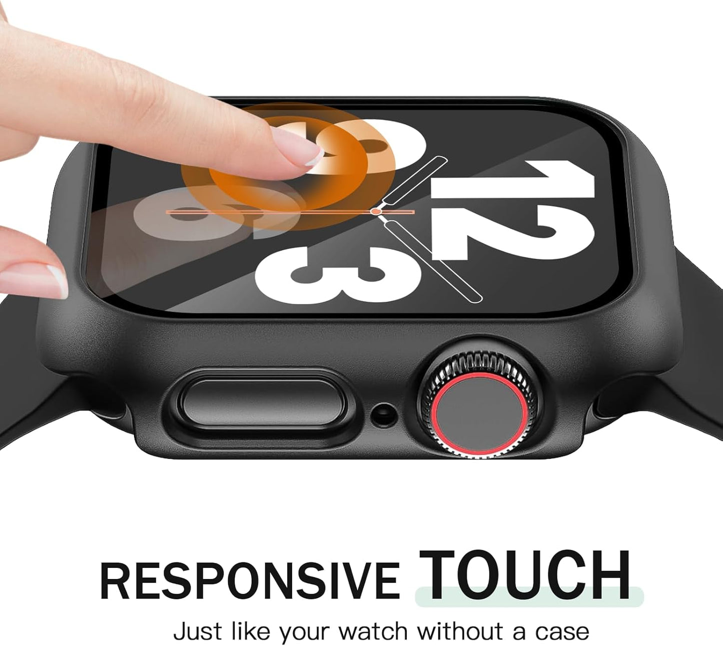 JR.DM 42mm 2 Pack Hard PC Case with HD Tempered Glass Screen Protector for Apple Watch Series 3/2/1, Slim Guard Bumper Full Coverage Protective Anti-Scratch Face Cover for iWatch, Black+Clear