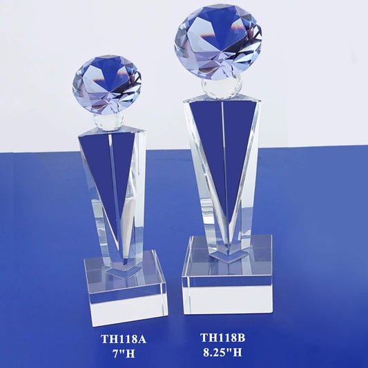 Optical Crystal Glass Diamond Trophy Awards Recognition Achievement Reality Personalized Custom Laser Etched Engraving Trophy