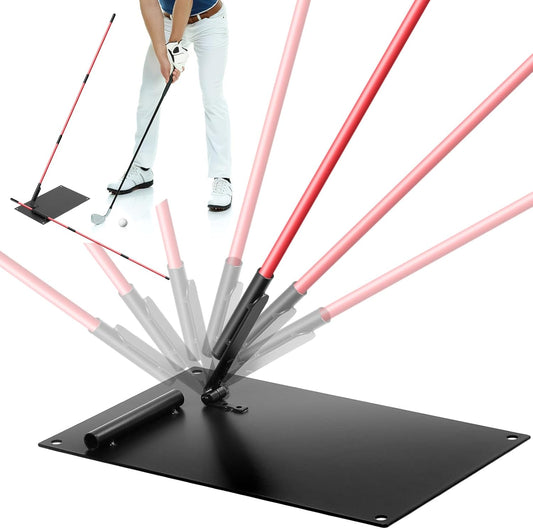 Pro Golf Alignment Sticks Holder – Adjustable Swing Plane Trainer with Weighted Base | Angle Plate Golf Training Aid for Swing Path, Putting & Aiming