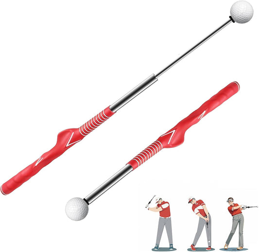 Retractable Golf Swing Trainer, Golf Grip Trainer, Golf Training Aid for Warm-Up, Golf Swing Training Aid, Grip Trainer Golf Club, Strength & Tempo Training for Chipping Hitting