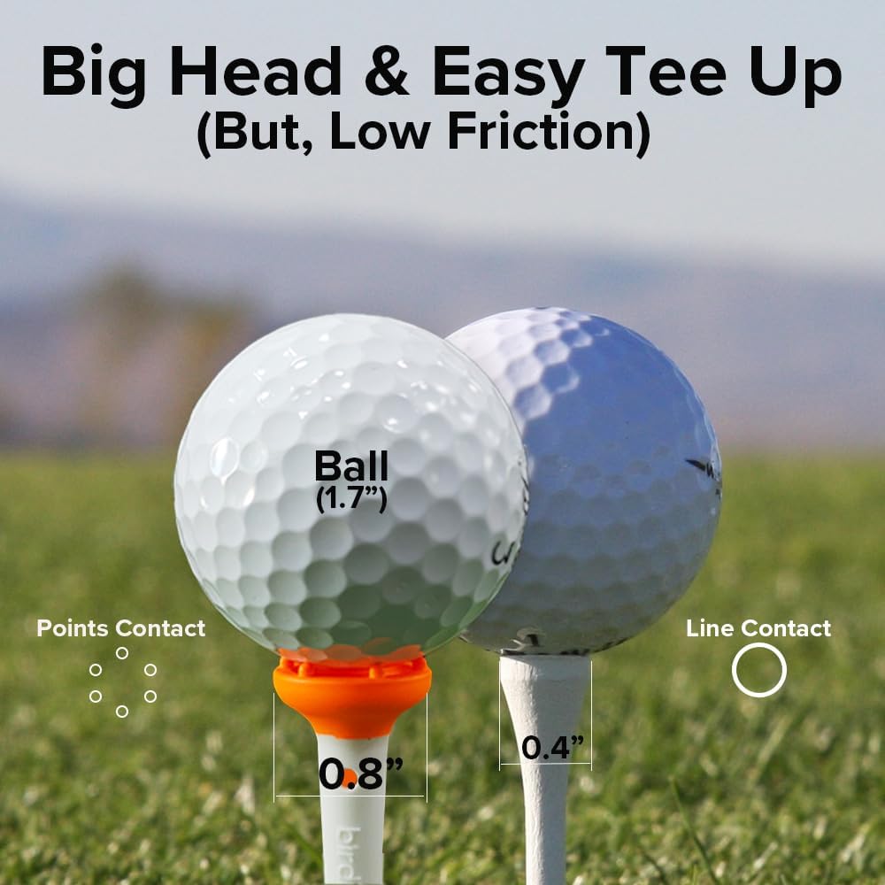 Big Easy Golf Tee Set – Magnetic Tee Keeper, 3.25" Tees with Height Adjust, Direction Guide, 6-Prong Low-Friction Head, Silicone Stopper – (15 pcs/1pack or 30pcs/1Pack), 3-Bright Colors