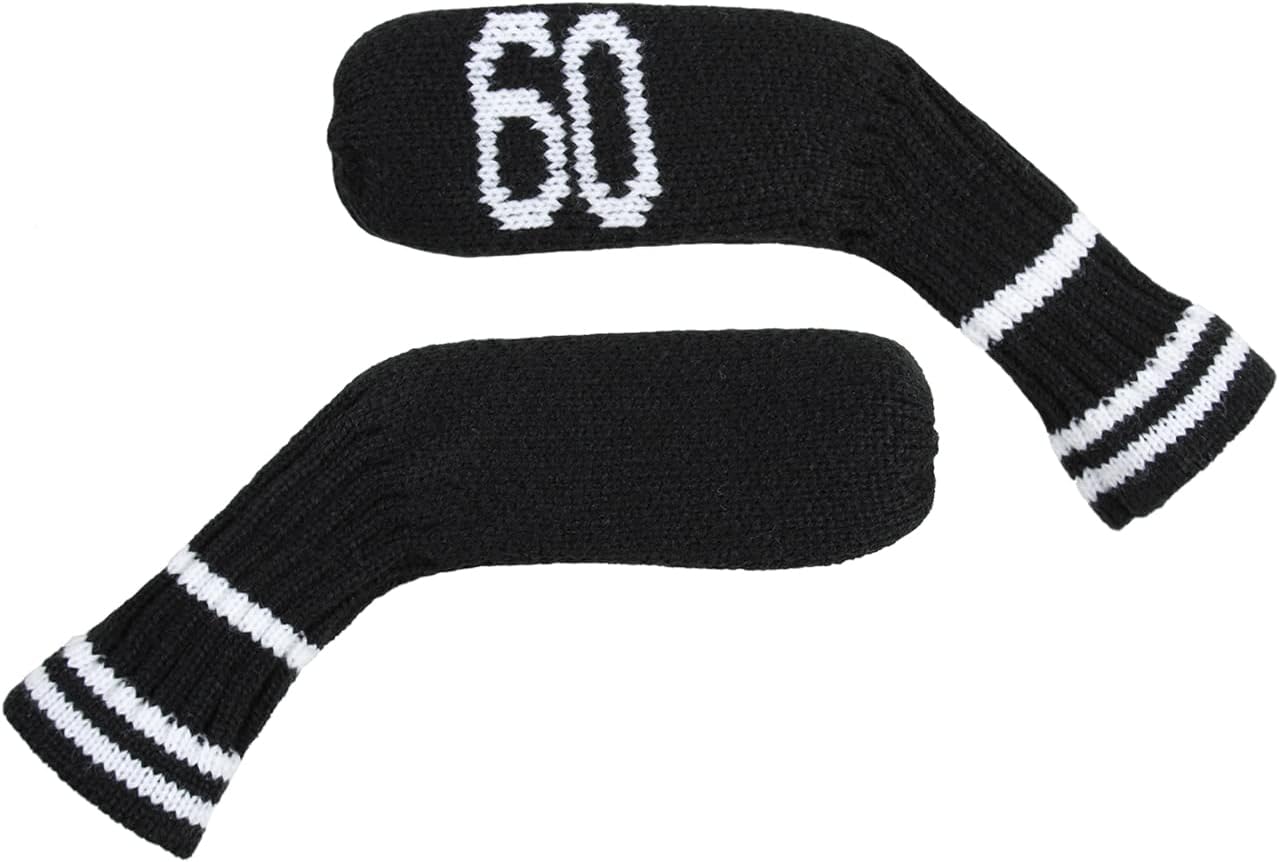 Scott Edward 1/7/10 Pcs Knitted Golf Club Head Covers for Irons Wedge Cuteness and Basically Socks Shape Washable Golf Club Head Protector on Classic Stripes Style，Double Sided Customization