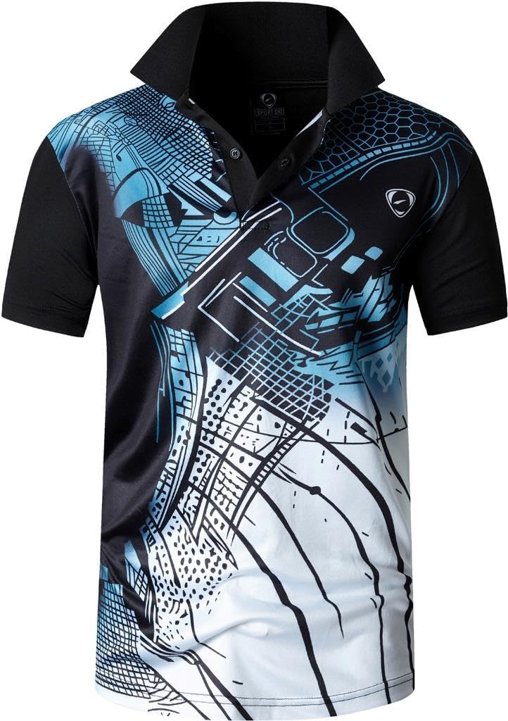 jeansian Men's Sport Outdoor Quick Dry Fit Short Sleeves Polo Tee Shirt Tshirt T-Shirt Tops Golf Tennis Bowling LSL195