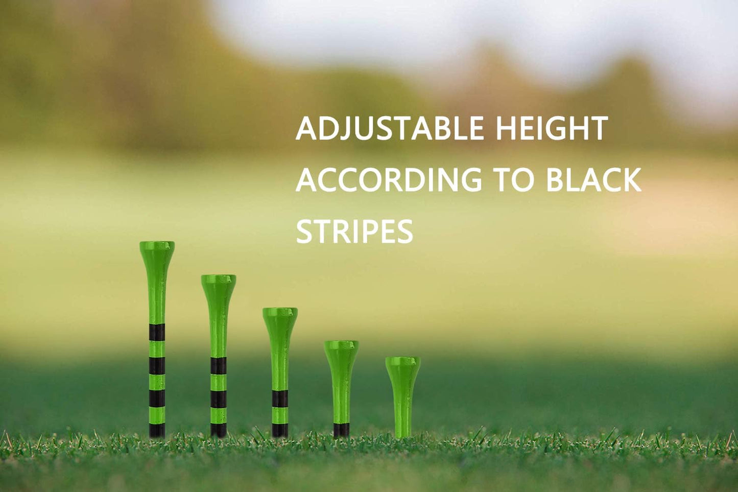 Wooden Golf Tees 3-1/4", 2-3/4", 2-1/8", 1-1/2" Available, 100 Count (Natural Color, White, Black, Blue, Red, Green, Yellow, Pink, Orange)