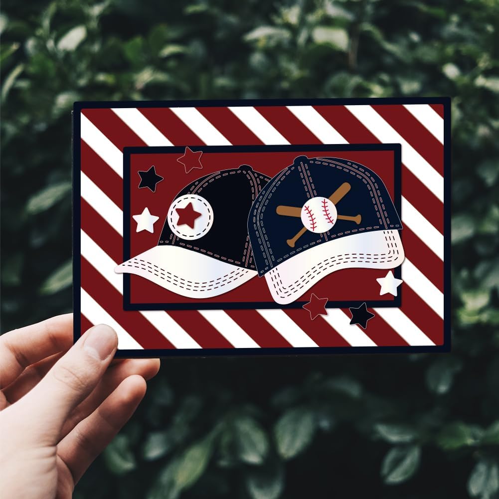 GLOBLELAND Sports Hats Cutting Dies for Card Making Peaked Cap Cut Die for DIY Scrapbooking Journal Embossing Paper Craft Decor