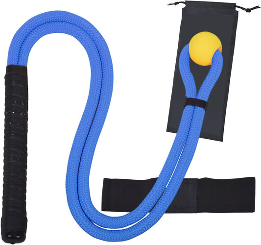 Little World Golf Rope Swing Trainer Set - Golf Training Aid with Swing Correcting Arm Band for Improved Technique & Tempo, Perfect Golf Gifts for Men & Women (Blue)