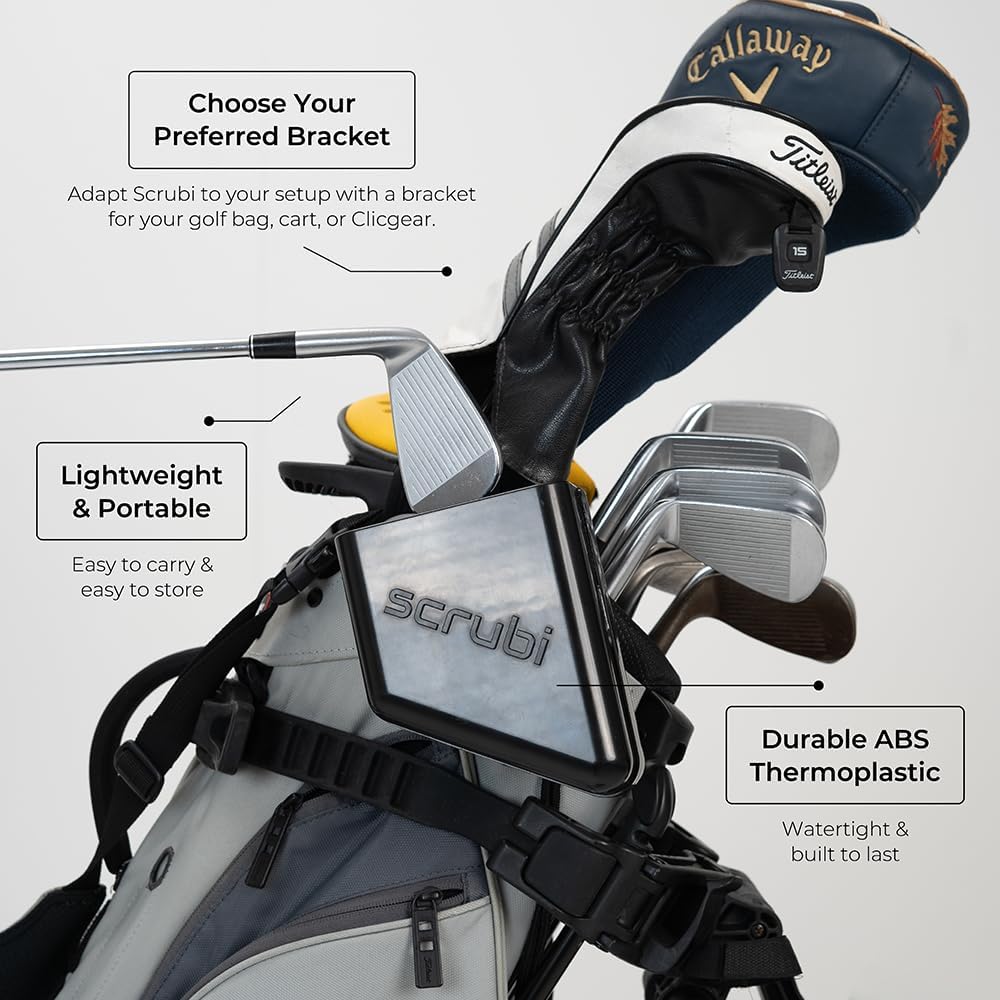 Scrubi Golf Club Cleaner for Your Golf Bag - Compact & Efficient Cleaning Tool for Golf Clubs – Easy to Use & Waterproof Design – Includes Strong Nylon Brush – Perfect for Irons