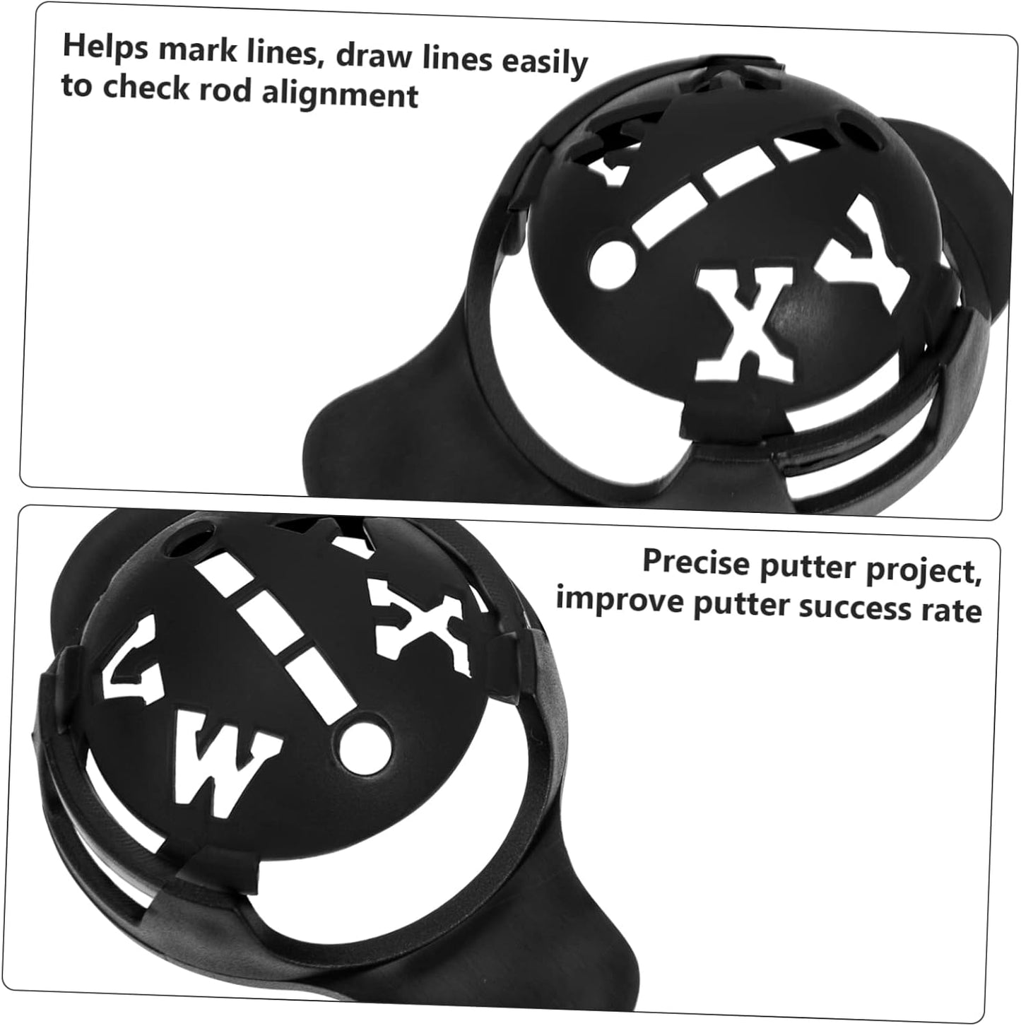 Hemoton Golf Ball Alignment Marker Tool Set Black Pattern Stencils Durable Golfing Accessories for Accurate Swing and Putting Alignment Easy to Carry and Use