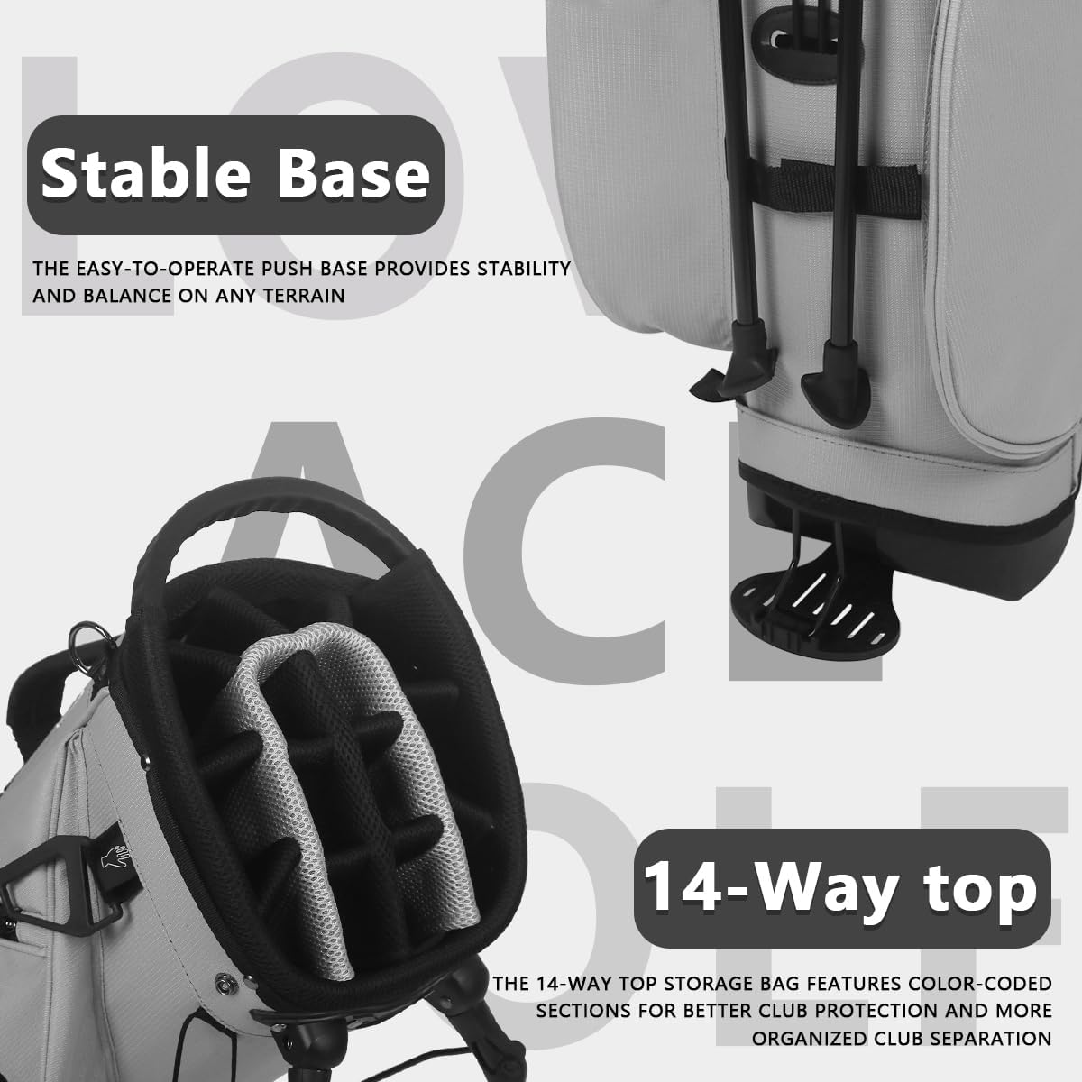 14-Way Golf Stand Bag, Lightweight Golf Bag with Stand for Men and Women