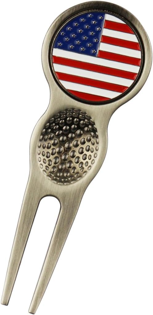 Golf Divot Repair Tool with Removeable Golf Ball Marker Golf Gift for Men Women