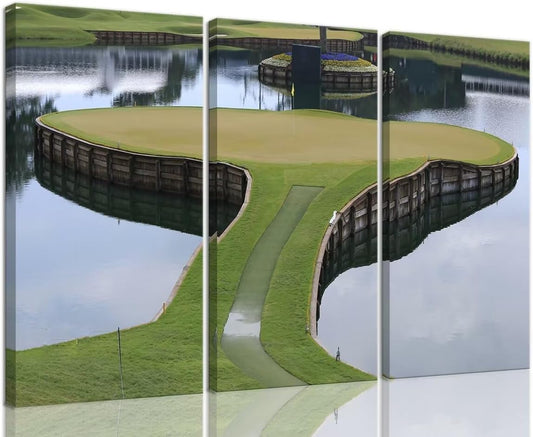TPC Sawgrass Golf Course Wall Art for Living Room Bedroom Bathroom Home Decorations Golf Art Golf Course Pictures Posters Framed Artwork Canvas Prints Ready to Hang(20''W x 40''H x3)