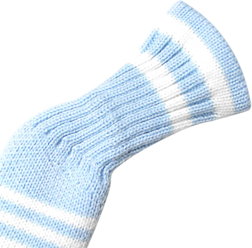 Scott Edward 1/7/10 Pcs Knitted Golf Club Head Covers for Irons Wedge Cuteness and Basically Socks Shape Washable Golf Club Head Protector on Classic Stripes Style，Double Sided Customization