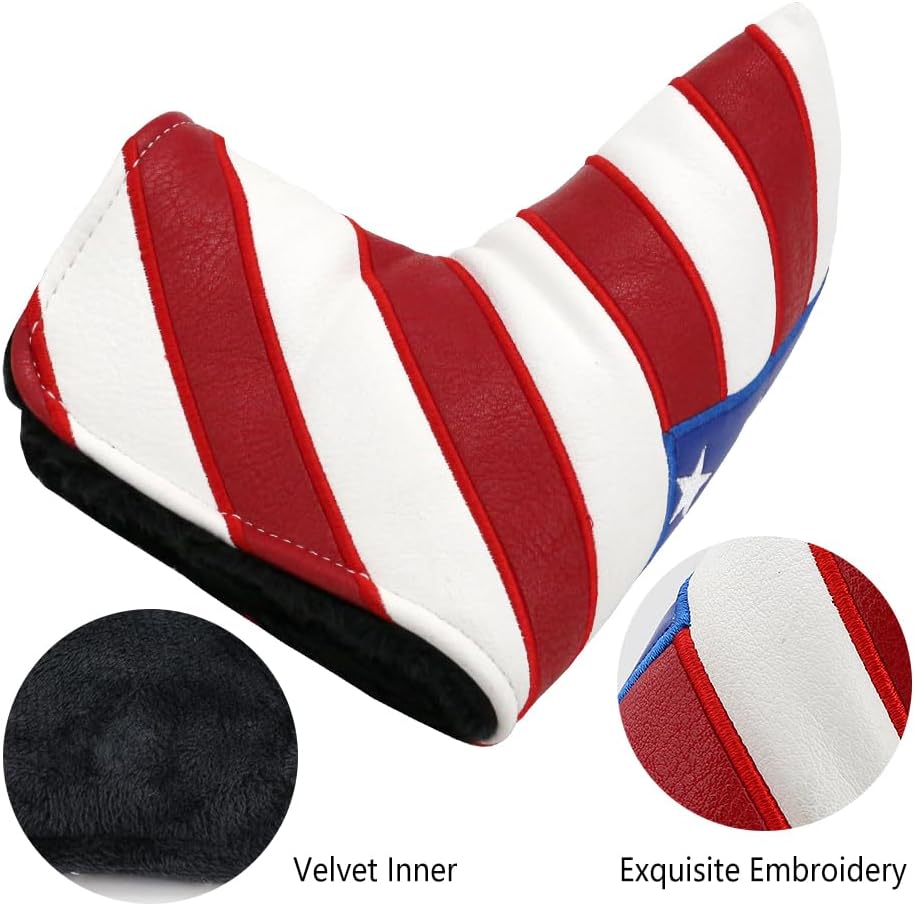 Golf Head Covers Blade Putter Cover Headcover Magnetic Closure Embroidered Fit for Most Brands Scotty Cameron Odyssey Blade Taylormade Ping ect.