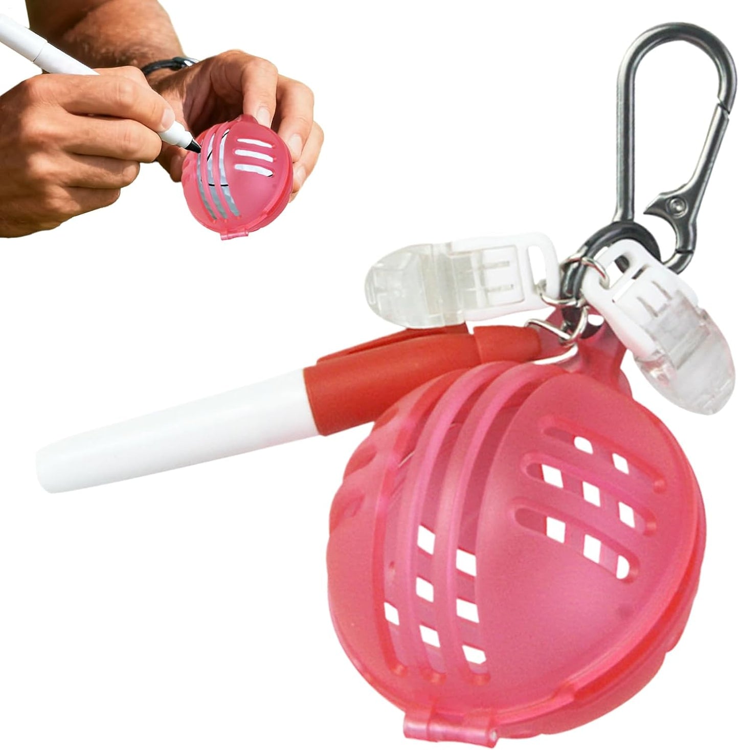 Golf Ball Line Marker Tool, Portable 360 Degree Stencil, Putting Alignment Aid, Golf Accessory with Easy Use and Precise Marking, Training Tool for Course Practice Sport Game Outdoor Competition Men