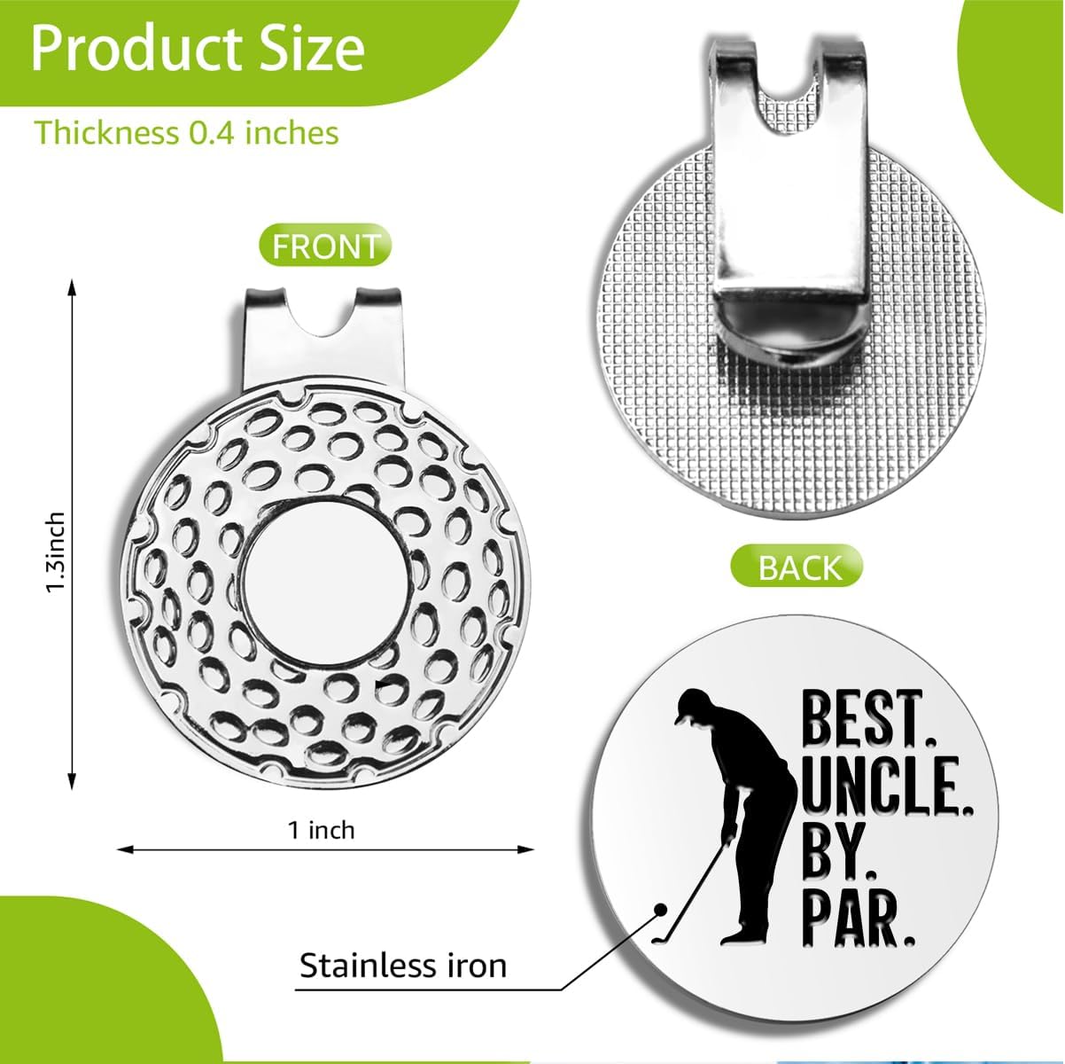 Best Dad by Par Golf Ball Markers, Men's Golf Accessories, Birthday Retirement Golf Gifts for Dad Husband Grandpa