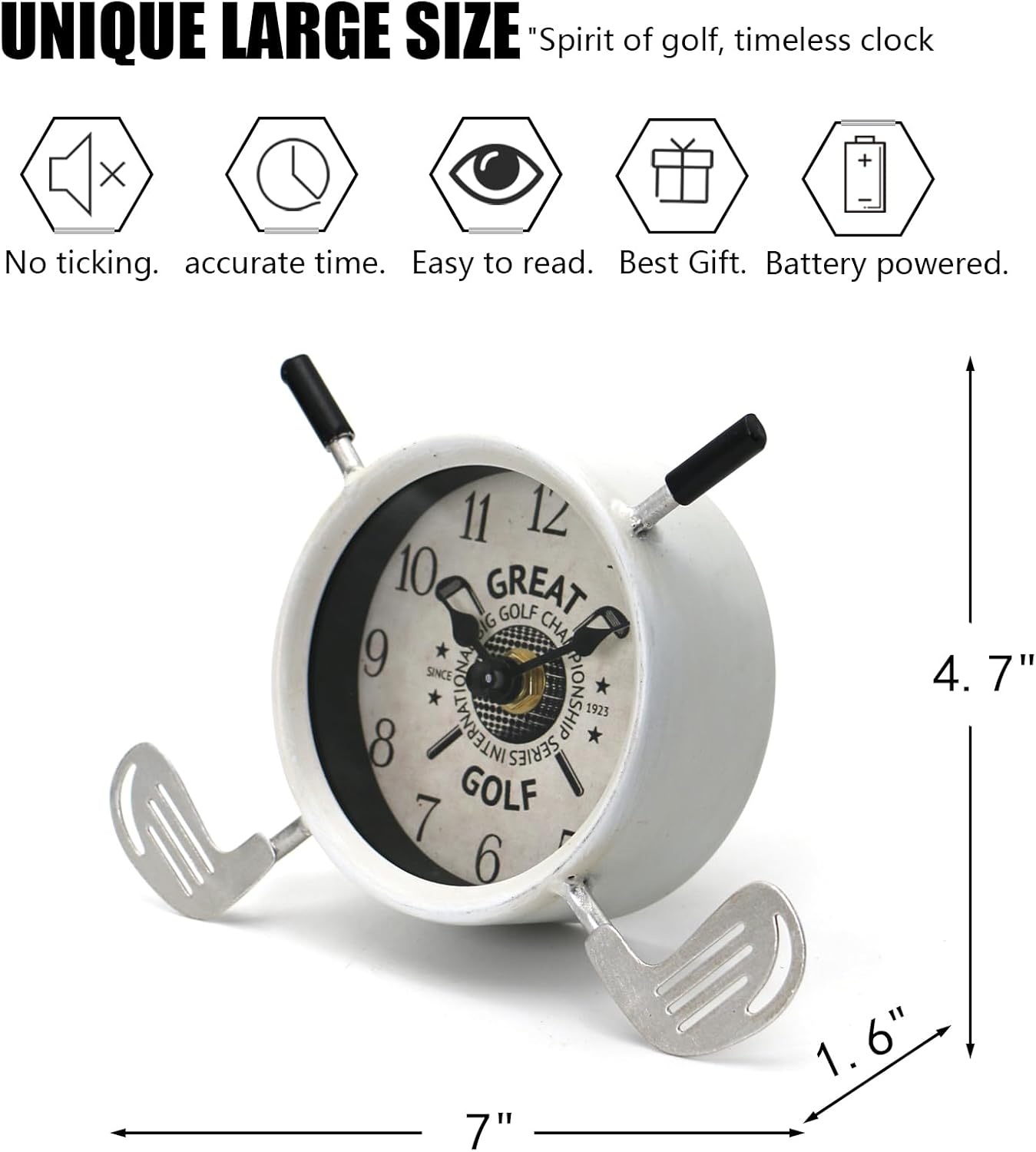 Golf Gifts for Men Dad Women Brother Bosses Golf Clubs Desk Clock Cool Desk Accessories for Coworkers Golfer Fans Souvenir Novelty Event Golf Office Decor Golfer Gadgets Unique Funny Stuff