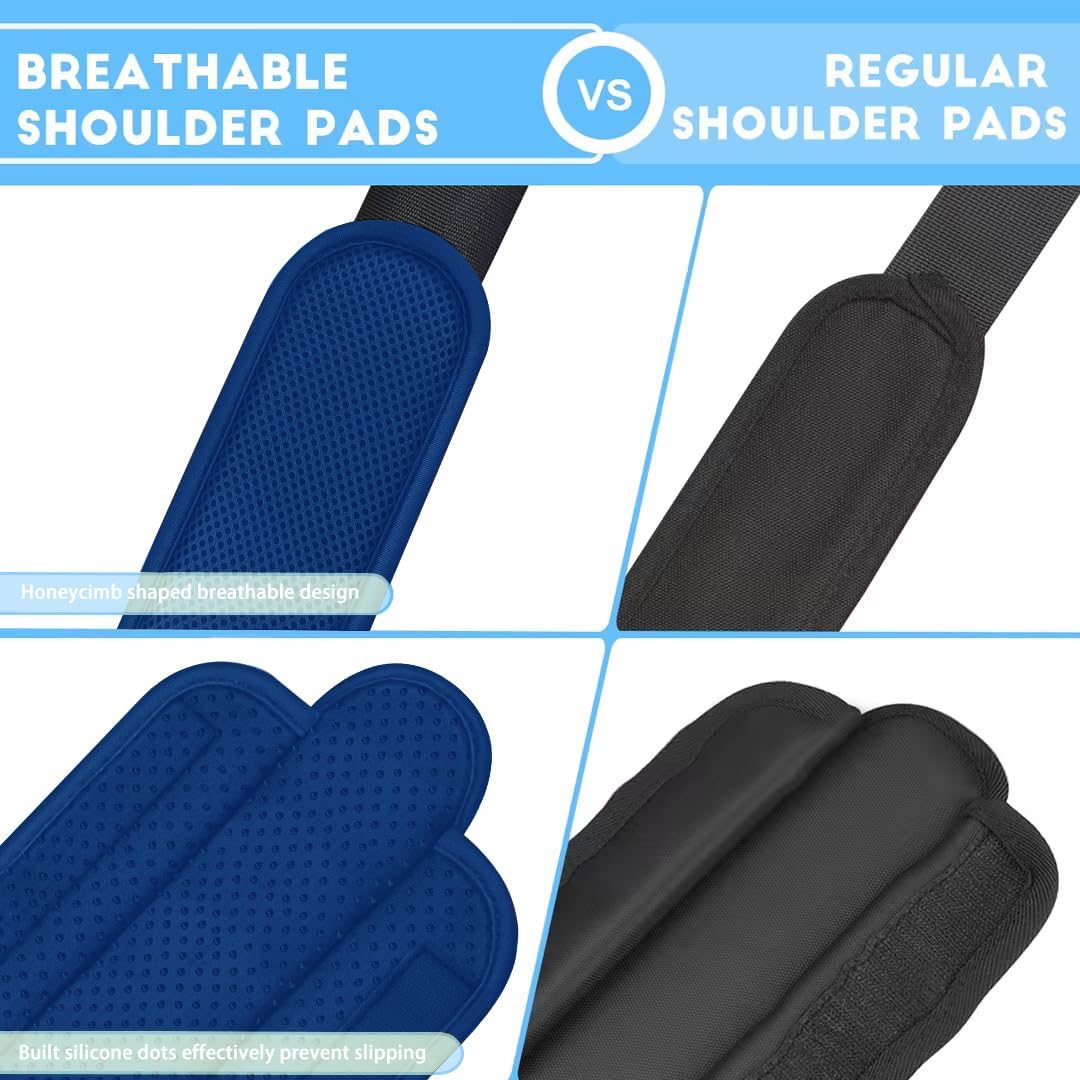 ZINZ 2-Pack Universal Shoulder Pad with Ultra thick Cushion for Bag Luggage Bag Crossbody, Plus Long & Anti-Slip & Breathable,Blue