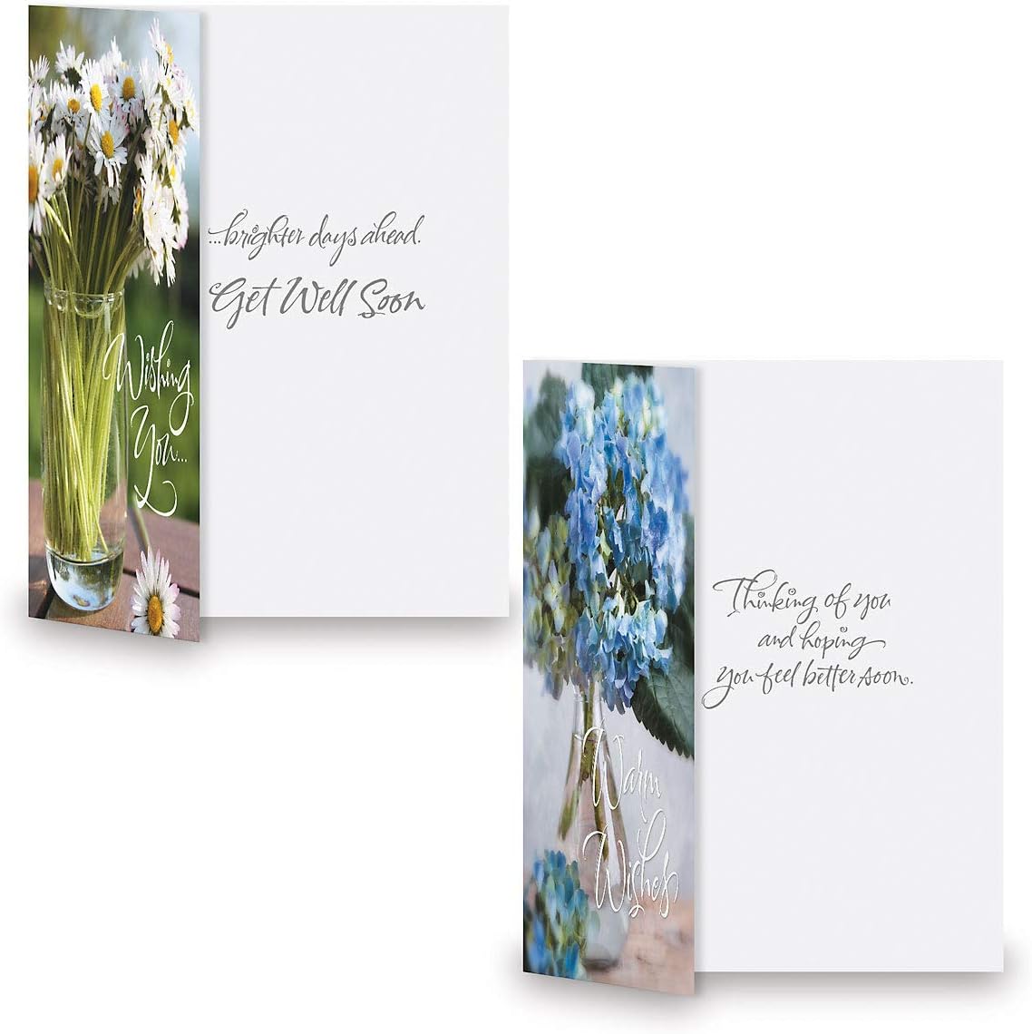 Get Well Greeting Card Value Pack – Set of 18 (9 Designs), Large 5 x 7 inches, Envelopes Included, by Current