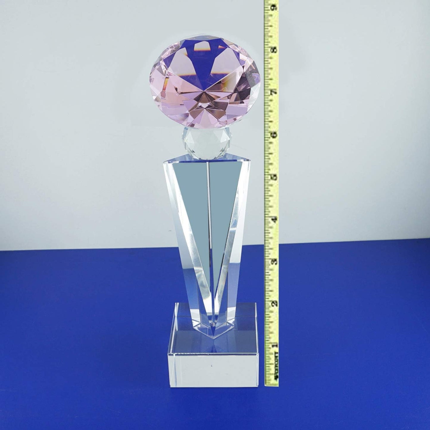 Optical Crystal Glass Diamond Trophy Awards Recognition Achievement Reality Personalized Custom Laser Etched Engraving Trophy