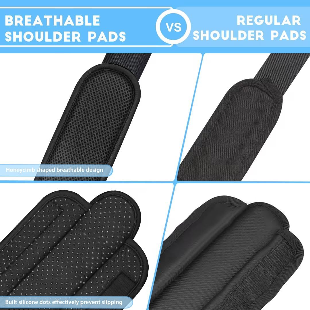 ZINZ 2-Pack Universal Shoulder Pad with Ultra thick Cushion for Bag Luggage Bag Crossbody, Plus Long & Anti-Slip & Breathable,Drak Gray-2Pack