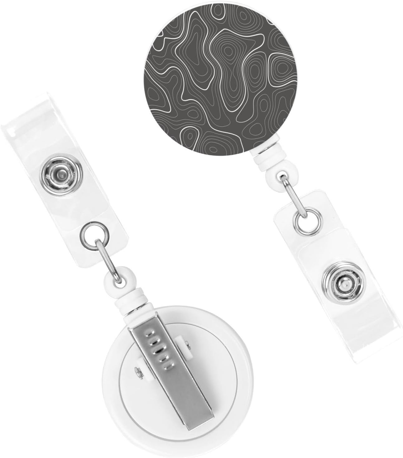 Topography Contour Map Badge Reels Retractable Badge Holder with Clip for Id Name Tag Office Worker Student Teacher Nurse Doctor