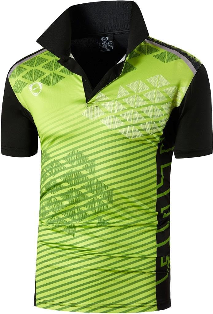 jeansian Men's Sport Outdoor Quick Dry Fit Short Sleeves Polo Tee Shirt Tshirt T-Shirt Tops Golf Tennis Bowling LSL195