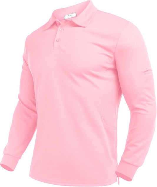 Deyeek Men's Polo Shirts Long Sleeve Golf Polo Shirts for Men Quick Dry UPF 50+ Sun Protection Polos Casual Collared Shirts