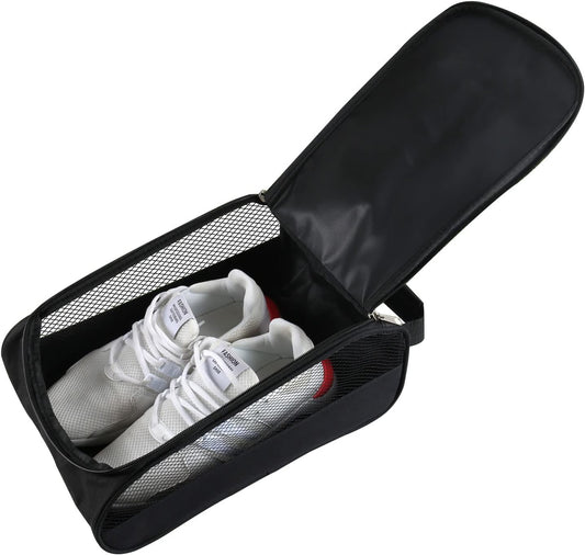 Outdoor Golf Shoes Bags Travel Shoes Bags Zippered Sport Shoes Bag (Black)