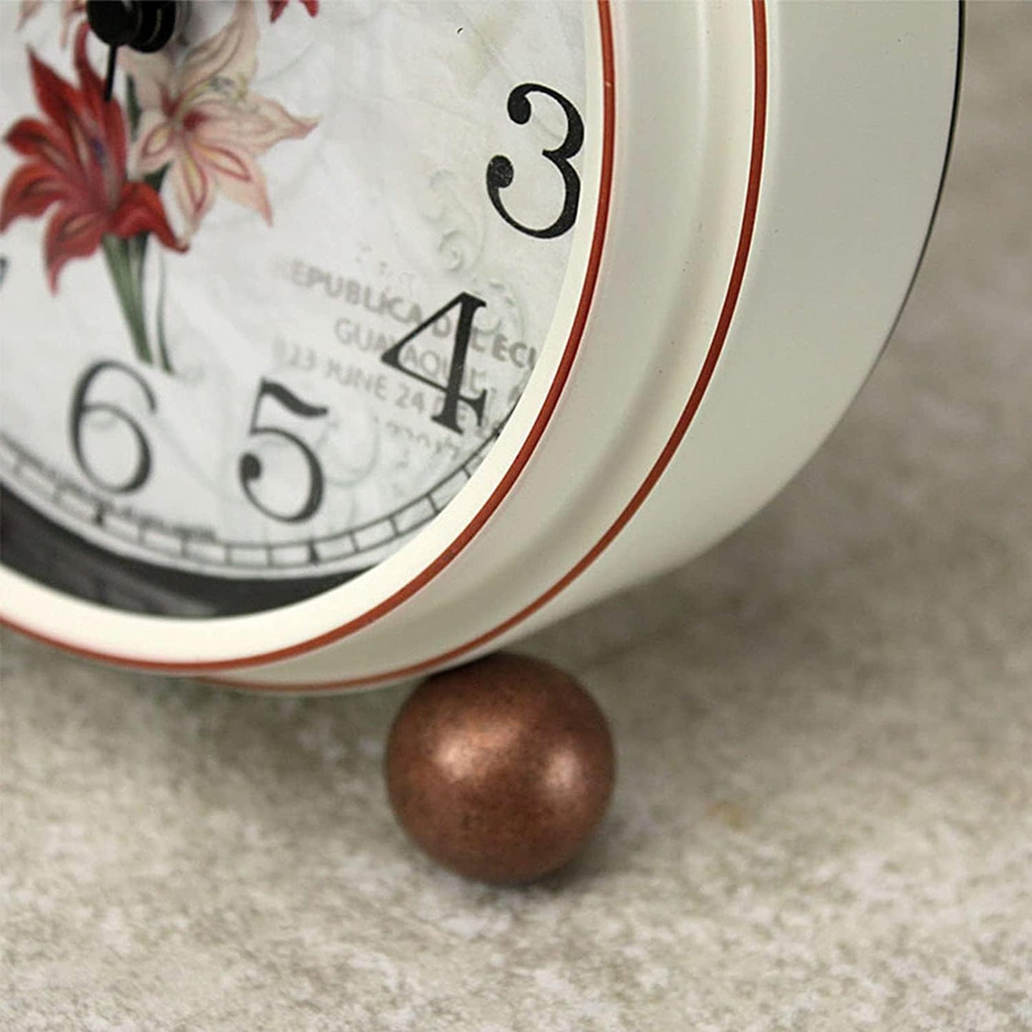 Maxspace Classic Vintage Clock - Elegant and Decorative Analog Clock,Silent Non-Ticking Clock with Distressed Metal Frame for Office, Living Room or Bedroom