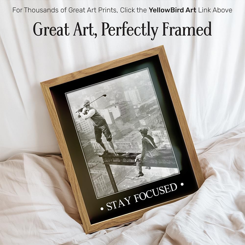Motivational, Inspirational Art Print FRAMED - Vintage Golf Wall Art Poster- Chic Rustic Home Decor for Bedroom, Den, Man Cave, Game Room, Office - Great Easy Gift for Golfers - 8x10 Photo