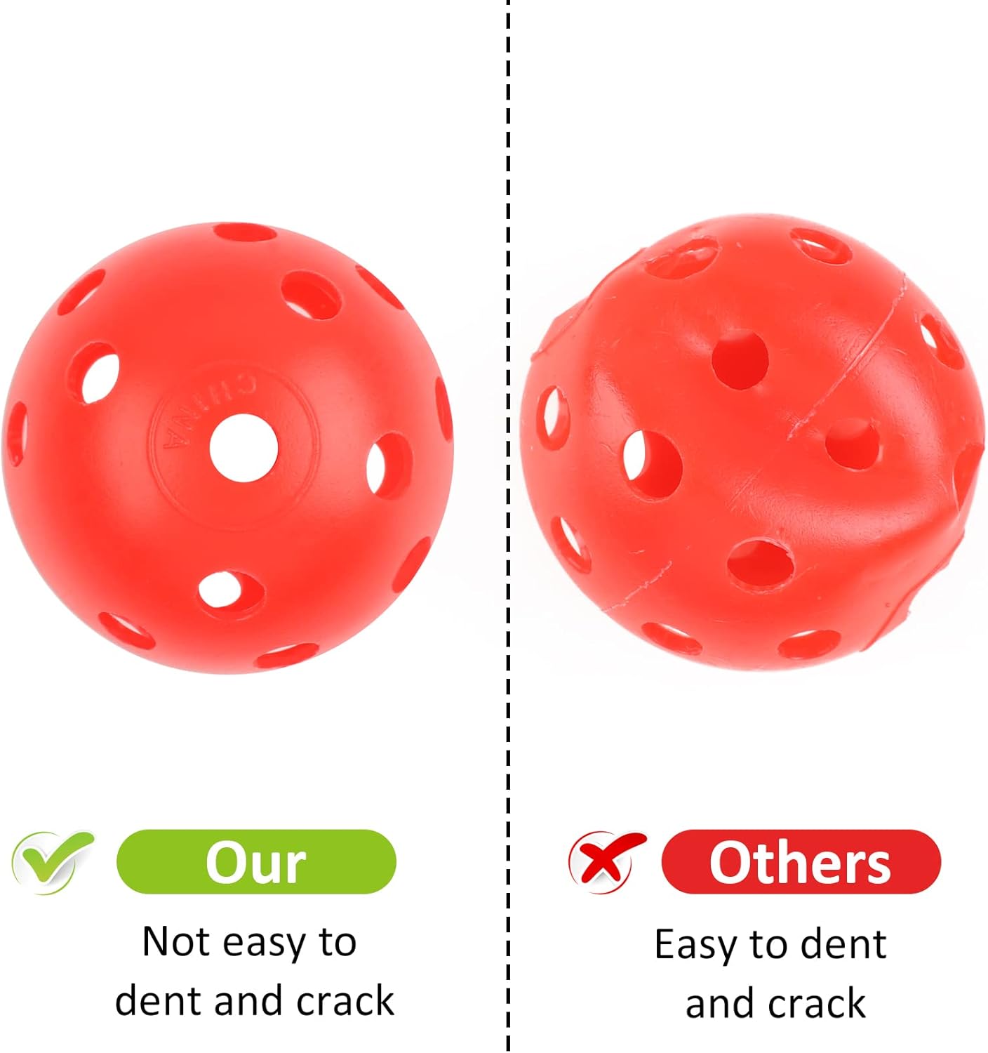 Joyberg Practice Golf Balls 24 Pack, 42mm Plastic Golf Balls, Practice Golf Balls for Backyard, Training Golf Balls for Swing Practice