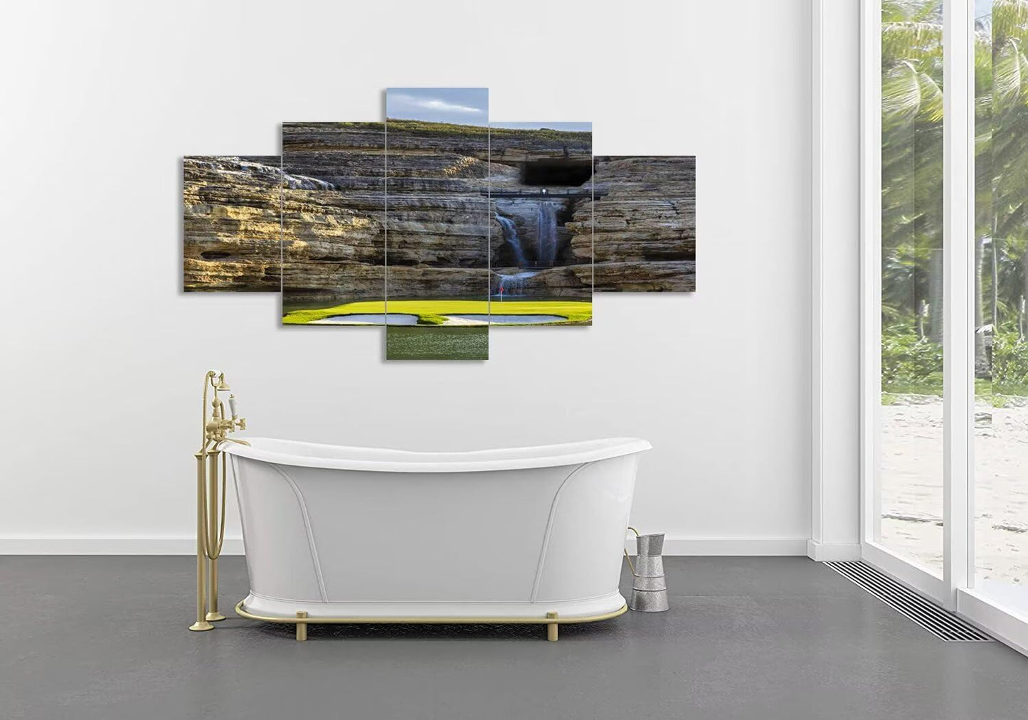 chenchenArt Payne's Valley Golf Course 19th Hole Wall Art for Living Room Bedroom Bathroom Home Decorations Payne's Valley Golf Course Picture Poster Canvas Prints Framed Ready to Hang(60''W x 32''H)