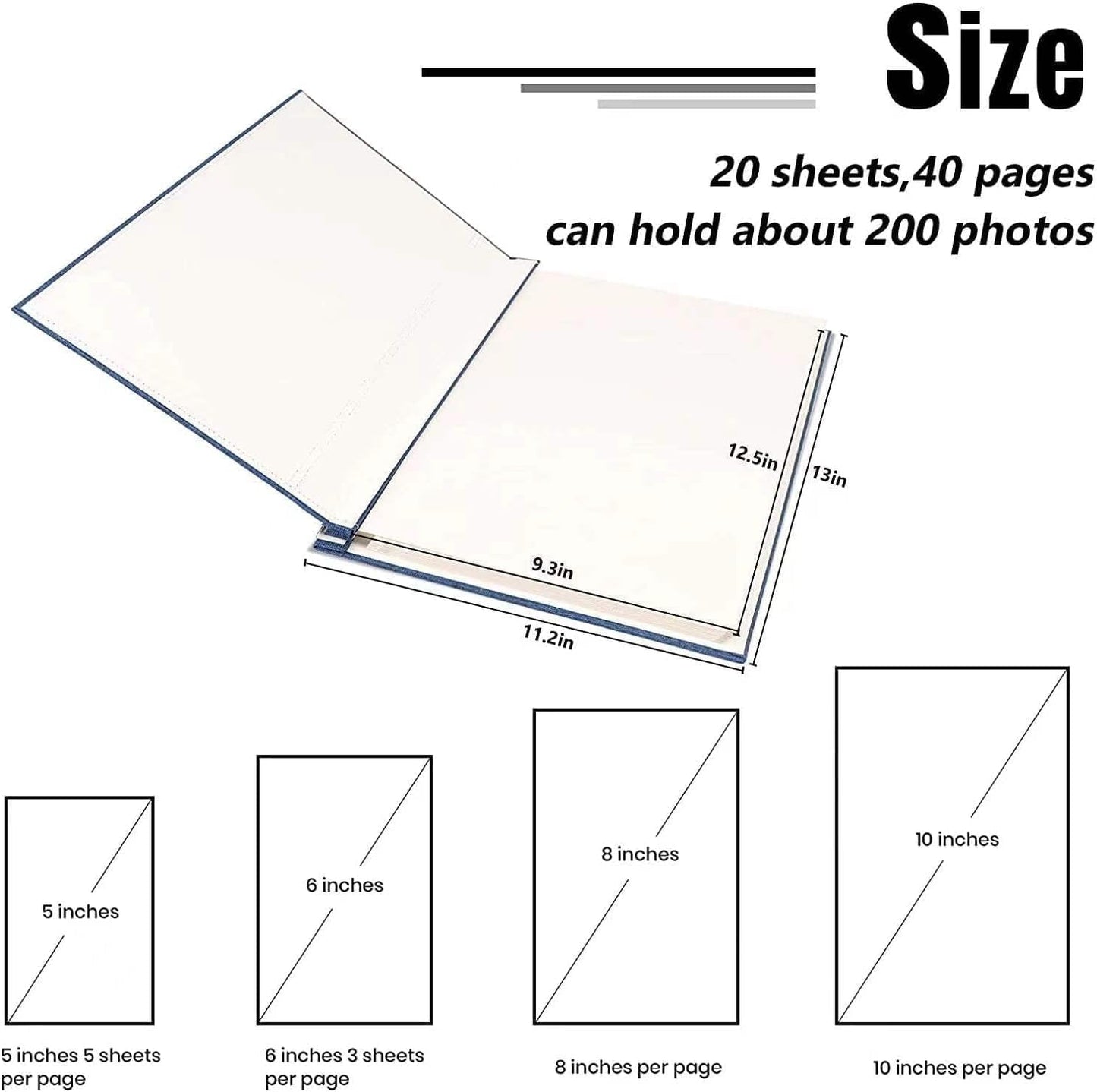 Large Adventure Book Photo Album Magnetic, 13"x11.5",DIY,Handmade for Anniversary,Family Memories Accommodates 3x5 to 8x10 Photos Inspired by 'Up',Perfect for Couples, Friend,Travel Memories(Grey)